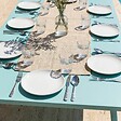 OVIALA - Table de jardin rectangulaire en métal 8 places 180 cm turquoise - Palavas - vignette