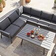 OVIALA - Salon de jardin 8 places en aluminium - Saint Tropez - vignette