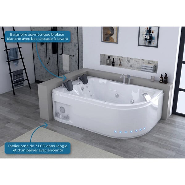DISTRIBAIN - Baignoire balnéo D-Mauna-Loa 30 jets Whirlpool - large