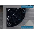 DISTRIBAIN - Baignoire balnéo Noire Corleone 48 jets Whirlpool - vignette