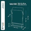 VOUNOT - Portant a vetement double avec 2 niveaux etageres chaussures 4 Crochets Lateraux 108x35x145cm metal Noir - vignette