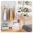 VOUNOT - Portant a vetement double avec 2 niveaux etageres chaussures 4 Crochets Lateraux 108x35x145cm metal Blanc - vignette