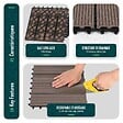 VOUNOT - Lot de 11 dalles clipsables exterieures 30x30cm en Composite WPC Marron - vignette