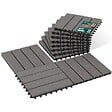 VOUNOT - Lot de 11 dalles clipsables exterieures 30x30cm en Composite WPC Gris - vignette