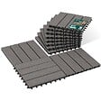 VOUNOT - Lot de 16 dalles clipsables exterieures 30x30cm en Composite WPC Gris - vignette