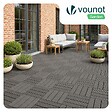 VOUNOT - Lot de 16 dalles clipsables exterieures 30x30cm en Composite WPC Gris - vignette