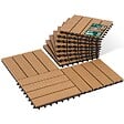 VOUNOT - Lot de 11 dalles clipsables exterieures 30x30cm en Composite WPC Couleur bois - vignette