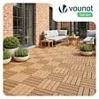 VOUNOT - Lot de 11 dalles clipsables exterieures 30x30cm en Composite WPC Couleur bois - vignette