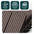VOUNOT - Lot de 16 dalles clipsables exterieures 30x30cm en Composite WPC Marron - vignette