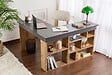 HABITAT ET JARDIN - Bureau d'étude en bois "Vesper" - 130 x 120 x 72 cm - AnthracitePin atlantique - vignette
