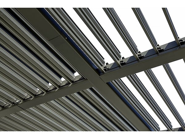 HABITAT ET JARDIN - Pergola bioclimatique autoportante en aluminium "Kensington" - 3 x 5 m - Gris - large