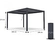 HABITAT ET JARDIN - Pergola bioclimatique avec led "Windsor premium" en aluminium 3 x 4 - Gris - vignette