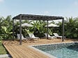 HABITAT ET JARDIN - Pergola bioclimatique autoportante avec lames orientables "Howard" - 3 x 4 m - Gris - vignette
