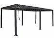 HABITAT ET JARDIN - Pergola bioclimatique autoportante en aluminium "Kensington" - 3 x 6 m - Gris - vignette