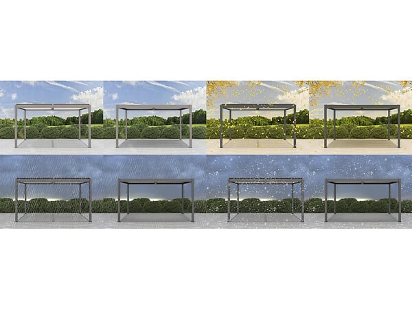 HABITAT ET JARDIN - Pergola bioclimatique "Windsor" - 3 x 4 m - Taupe - large