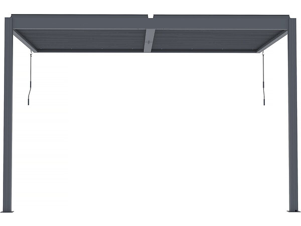 HABITAT ET JARDIN - Pergola bioclimatique adossée avec led "Windsor" - 3 x 4 m - Anthracite - large