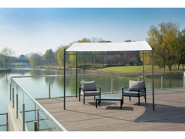 HABITAT ET JARDIN - Pergola inclinée en métal - 3 x 2,5 m - Beige - large