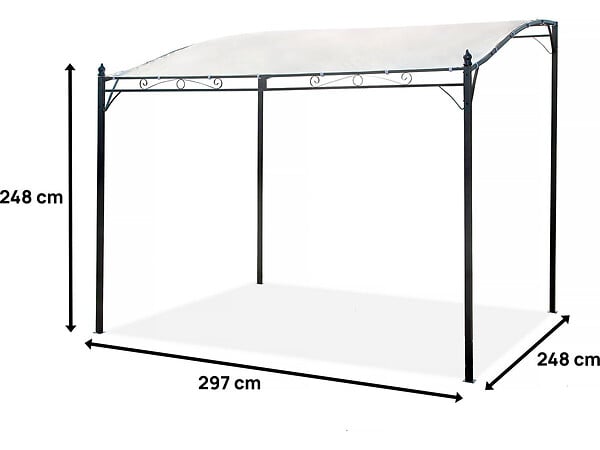 HABITAT ET JARDIN - Pergola inclinée en métal - 3 x 2,5 m - Beige - large