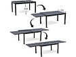 HABITAT ET JARDIN - Table de jardin en aluminium extensible "Lagos" - 140/280 x 90 x 76 cm - Noir - vignette