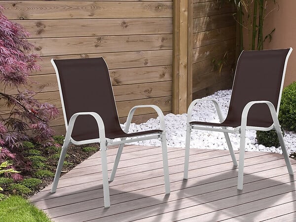 HABITAT ET JARDIN - Fauteuil jardin Textilène "Cordoba" - Phoenix - Taupe - Lot de 2 - large