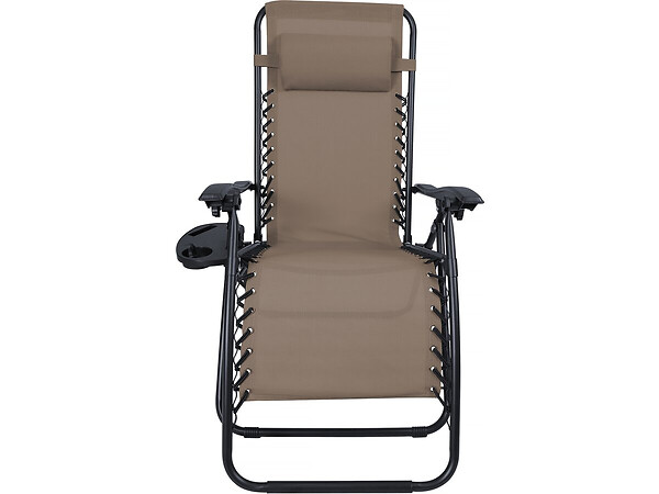 HABITAT ET JARDIN - Fauteuil de jardin relax zéro gravité "Sintra" - Taupe - large