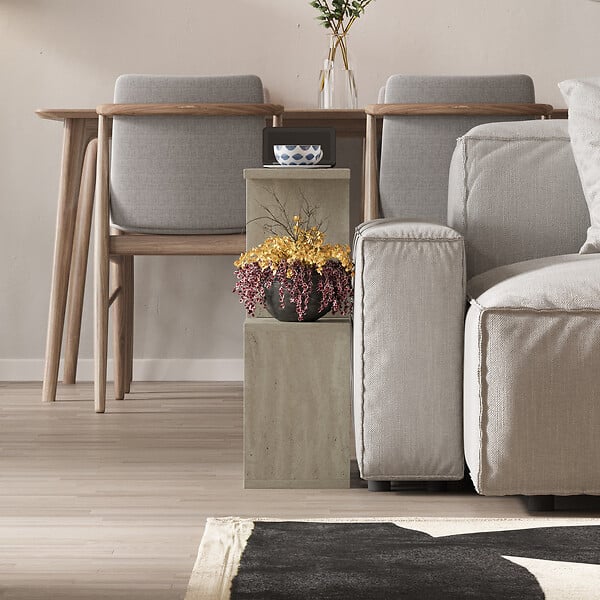 HABITAT ET JARDIN - Table basse en bois "Homemania" - 60 x 60 x 20 cm - Beige - large