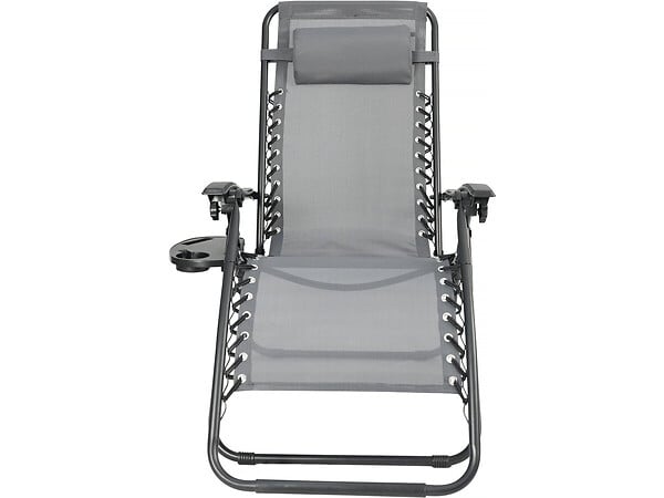 HABITAT ET JARDIN - Lot de 2 fauteuils de jardin inclinable zéro gravité "Sintra" - Gris - large