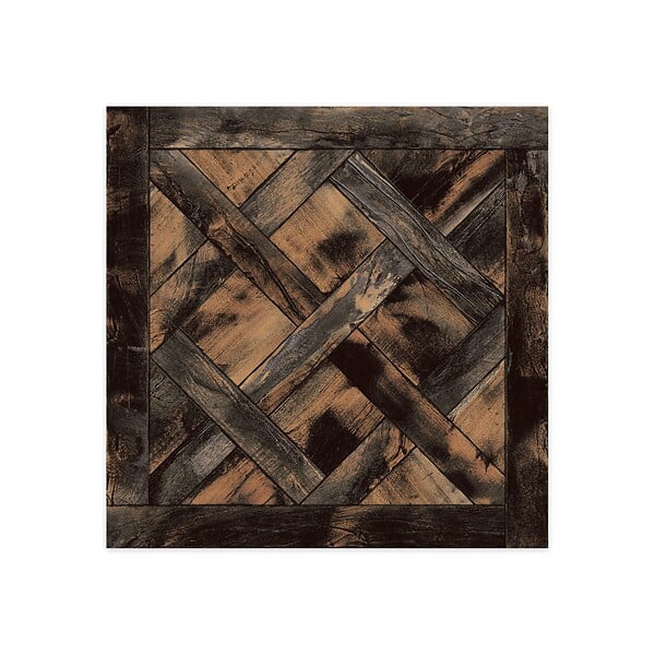 RO'MA NATURE - Carrelage Vintage effet Parquet Bois Noir Vieilli Versailles 45x45x0,95 cm Virelno - Sol intérieur (vendu par carton de 1 m²) - large