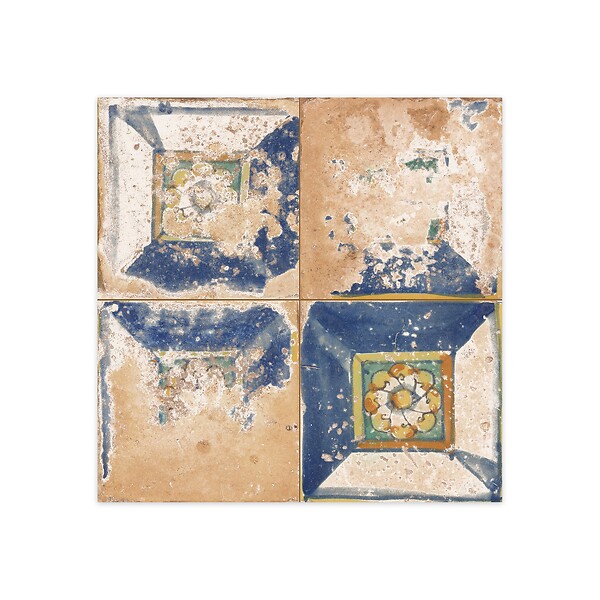 RO'MA NATURE - Carrelage Vintage Bleu Volubilis 45x45x0,95 cm Solvera - Sol et mur intérieur (vendu par carton de 1 m²) - large