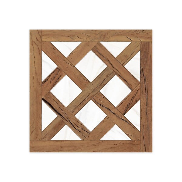 RO'MA NATURE - Carrelage Vintage effet Parquet Bois Pierre Blanche Versailles 45x45x0,95 cm Virelno - Sol intérieur (vendu par carton de 1 m²) - large