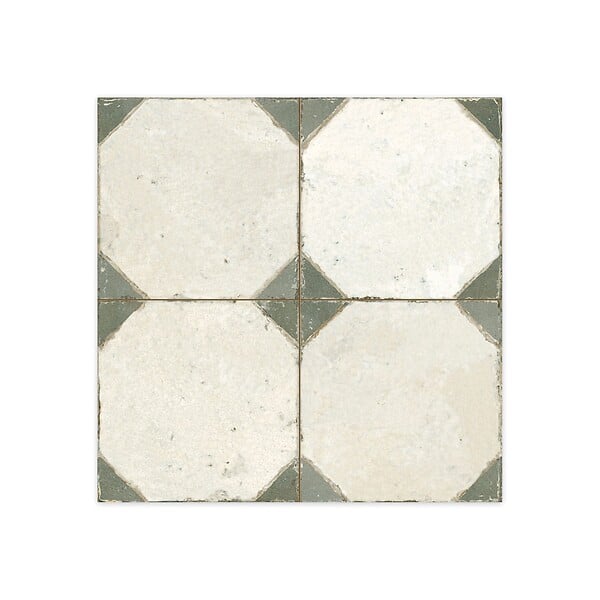 RO'MA NATURE - Carrelage Vintage Vert Cabochon 45x45x0,95 cm Calvero - Sol et mur intérieur (vendu par carton de 1 m²) - large