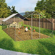 ID MARKET - Enclos poulailler 18 m² parc grillagé 6x3 M acier galvanisé - vignette