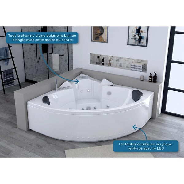 DISTRIBAIN - Baignoire balnéo Sentosa 39 jets Whirlpool - large