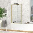 AURLANE - Pare baignoire rabattable 75x130cm - Finition Or Doré Brossé - GOLDY CONTOURING SCREEN - vignette