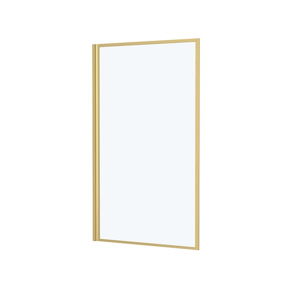 AURLANE - Pare baignoire rabattable 75x130cm - Finition Or Doré Brossé - GOLDY CONTOURING SCREEN - large