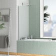 AURLANE - Pare baignoire Rabattable 70x130cm - Profilé Chromé - Verre Trempé 4mm - ELEMENTARY - vignette