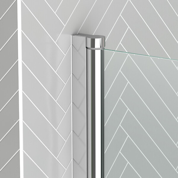 AURLANE - Pare baignoire Rabattable 70x130cm - Profilé Chromé - Verre Trempé 4mm - ELEMENTARY - large