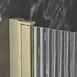 AURLANE - Pare baignoire Rabattable 80x140cm - Profilé Or Doré Brossé - Verre Trempé Ondulé 5mm - WAVY - vignette