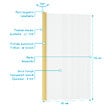 AURLANE - Pare baignoire Rabattable 80x140cm - Profilé Or Doré Brossé - Verre Trempé Ondulé 5mm - WAVY - vignette