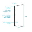 AURLANE - Pare Baignoire Rabattable 75x130 cm - Aluminium Gun Metal et Verre Trempé 4 mm - vignette