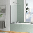 AURLANE - Pare baignoire Rabattable 70x120cm - Profilé Noir Mat - Verre Trempé 4mm - ELEMENTARY - vignette