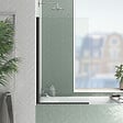 AURLANE - Pare baignoire Rabattable 70x120cm - Profilé Noir Mat - Verre Trempé 4mm - ELEMENTARY - vignette