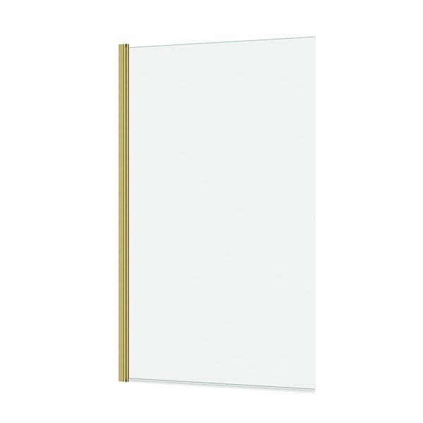 AURLANE - Pare baignoire Rabattable 80x140cm - Profilé Or Doré Brossé - Verre Trempé 4mm - ELEMENTARY - large