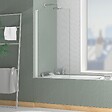 AURLANE - Pare baignoire Rabattable 70x130cm - Profilé Blanc Mat - Verre Trempé 4mm - ELEMENTARY - vignette