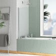 AURLANE - Pare baignoire Rabattable 70x120cm - Profilé Chromé - Verre Trempé 4mm - ELEMENTARY - vignette