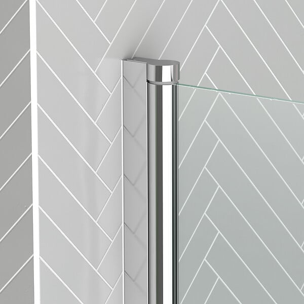 AURLANE - Pare baignoire Rabattable 70x120cm - Profilé Chromé - Verre Trempé 4mm - ELEMENTARY - large