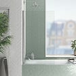 AURLANE - Pare baignoire Rabattable 70x120cm - Profilé Chromé - Verre Trempé 4mm - ELEMENTARY - vignette