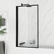 AURLANE - Pare baignoire rabattable 80x140cm - Finition Noir Mat - DARK CONTOURING SCREEN - vignette