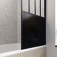 AURLANE - Pare Baignoire Pivotant 130x75cm Type Industriel - Profilé Noir Mat - Verre Trempé - GLASSY SCREEN - vignette