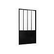 AURLANE - Pare Baignoire Pivotant 130x75cm Type Industriel - Profilé Noir Mat - Verre Trempé - GLASSY SCREEN - vignette